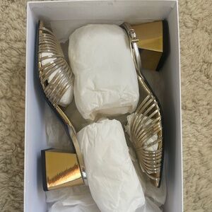 SUZANNE RAE High Heel Gold 70s Sandal 39